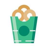 Flat illustration of onion rings pack icon for web design vector