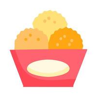 Chicken nuggets flat icon on white background for web design vector