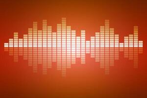 Audio equalizer on orange background. Sound wave pattern illustration. vector