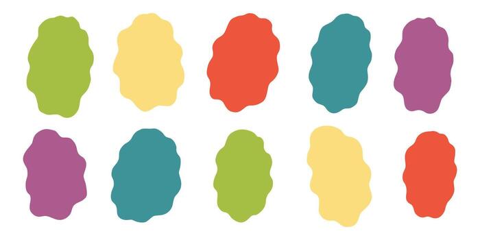 Oval Irregular Blob Shape Set vector