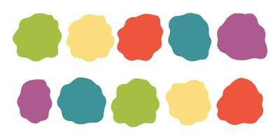 Wavy Round Irregular Blob Shape Set vector