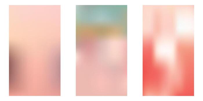 Pink Peach Gradient Abstract Background Set vector