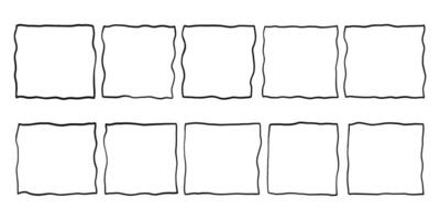 Sketch Line Square Frame Box Set vector
