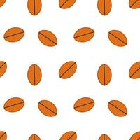Colorful coffee bean pattern on a white background vector