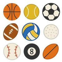 Various sports balls arranged in a grid pattern vector
