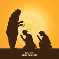 Happy guru purnima card background illustration vector