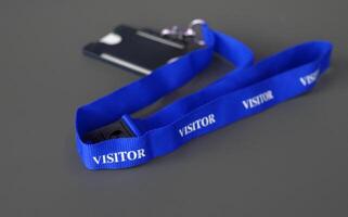Access - Blue badge for visitors to a company site or office photo