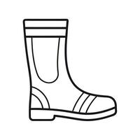Rain Boot Outline Footwear Line Drawing vector