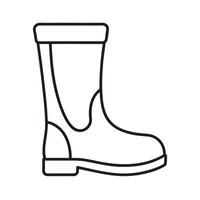 Gumboot Outline Rain Boot Line Art Design vector