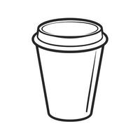 Plastic Cup Outline Minimal Line Drawing vector