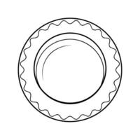 Napkin Outline Flat Line Drawing for Dining vector