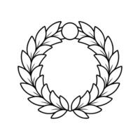 Wreath Outline Line Art Illustration vector
