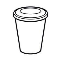 Plastic Cup Outline Beverage Container Art vector