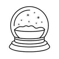 Snow Globe Outline Line Art Icon vector
