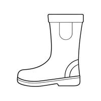 Rain Boot Outline Fashion Utility Drawing vector