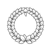 Wreath Outline Line Art Graphic vector