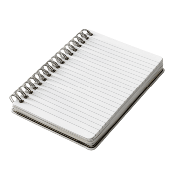 anteckningsbok spiral bunden öppen tom fodrad sidor för skrivning anteckningar isolerat på transparent bakgrund png