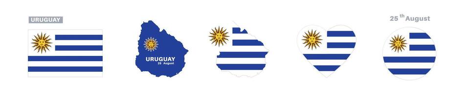 Uruguay flag variations and symbols vector