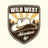 Wild west adventure badge design vector