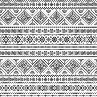 Ethnic seamless monochrome pattern. Aztec geometric background. Tribal print. Navajo fabric illustration. Modern abstract wallpaper. For paper, textile design