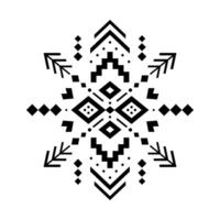 Aztec element, ethnic ornament. Tribal design, geometric symbol for border, card, frame, tattoo, logo, decorative paper. Navajo motif, isolated on white background vector