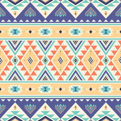 Tribal striped seamless pattern. Aztec geometric background. Can be used in textile design, web design for making of clothes, accessories, wrapping, decorative paper, envelope, backpacks, etc.