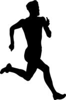 Silhouette of a running man isolated on white background vector