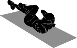 Abdominal Exercise Bicycle Crunch on Mat vector
