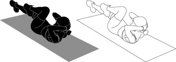Bicycle Crunch Exercise vector