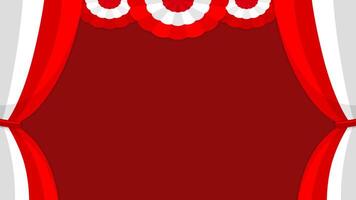 Red and white curtains background with copy space perfect for greetings, advertisements, promotions, and many more. Indonesian flag themed template background vector
