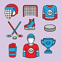 ice hockey color icon set vector