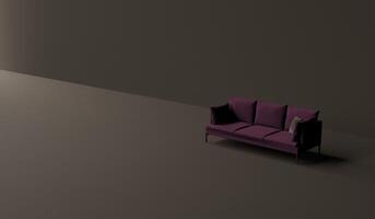 Sofa in an empty room Sofa Modern 3D illustration photo