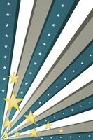 Abstract starburst pattern with gradient rays and stars on blue background vector