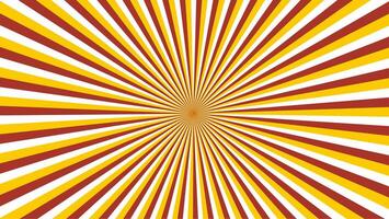 Red and yellow radiant starburst pattern with converging stripes vector