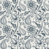 Floral pattern design in navy and white vector