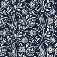 Floral pattern on navy background vector