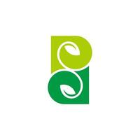 letter spd green loop simple leaf logo vector