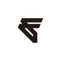 letter ff simple geometric lines logo vector