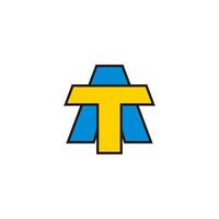 letter at ta simple outlines colorful simple logo vector