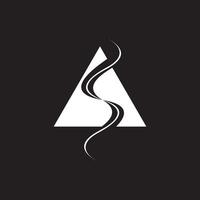 letter s ribbon triangle motion path logo vector