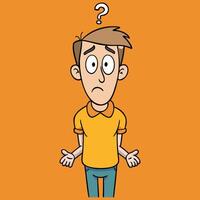 Puzzled Man Character Graphics vector