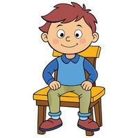Young Boy Learning Scene Design vector