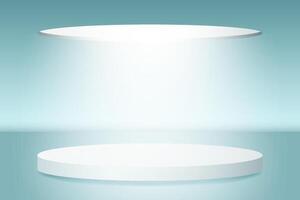 Minimalist display platform with bright lighting vector