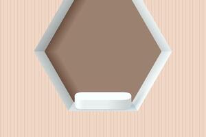 Abstract 3D beige podium background. vector