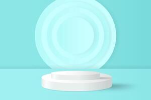 Abstract 3D blue podium background. Modern minimalist mockup for product display. vector