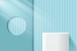 Modern display podium against striped backdrop vector