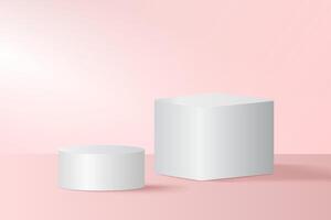 White display blocks on pink surface vector