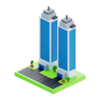 Isometric tall skyscraper towers view. 3d illustration of tall skyscraper towers png