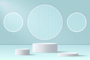 White pedestals in minimalist design vector
