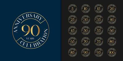 Golden anniversary celebration emblem design for company profile, leaflet, magazine, brochure, web, banner vector
